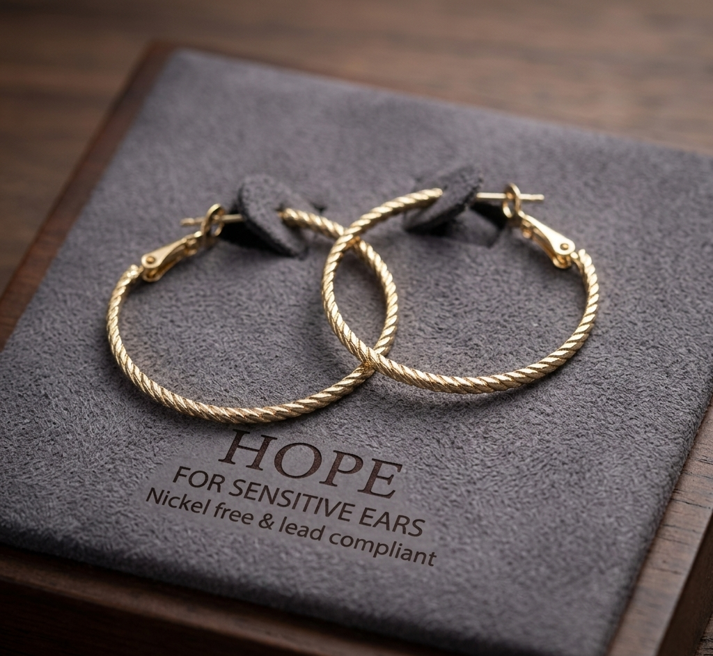 Elegant Twisted Rope Gold Hoop Earrings