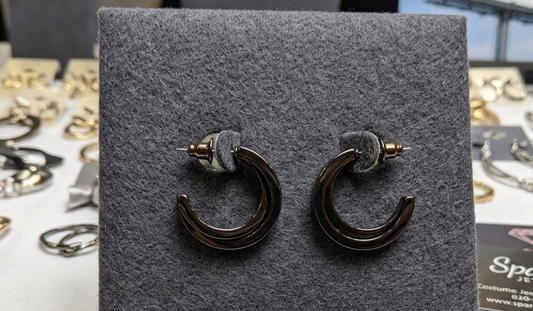 Gunmetal-Layered-Crescent-Hoop-Earrings