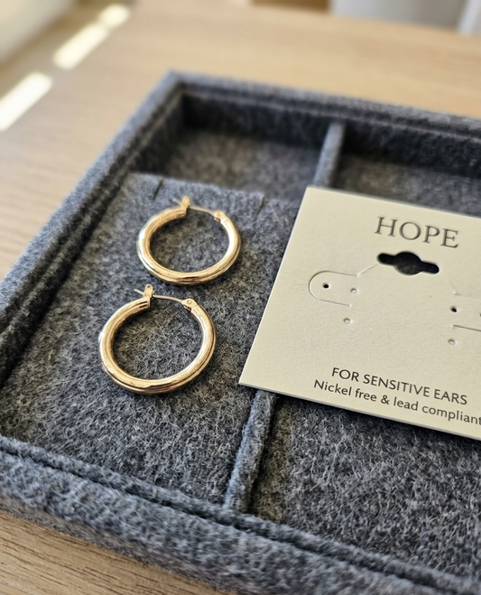 Timeless Textured Gold Chunky Hoop Earrings
