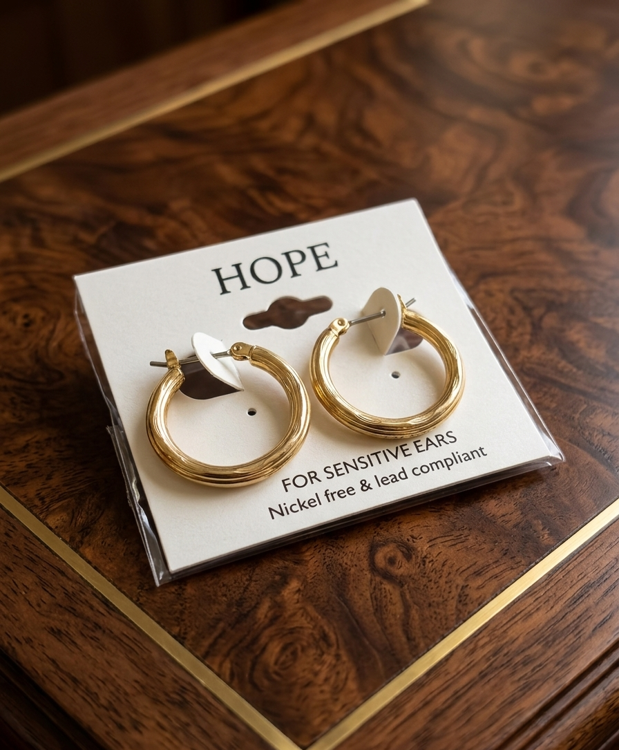 Timeless Textured Gold Chunky Hoop Earrings