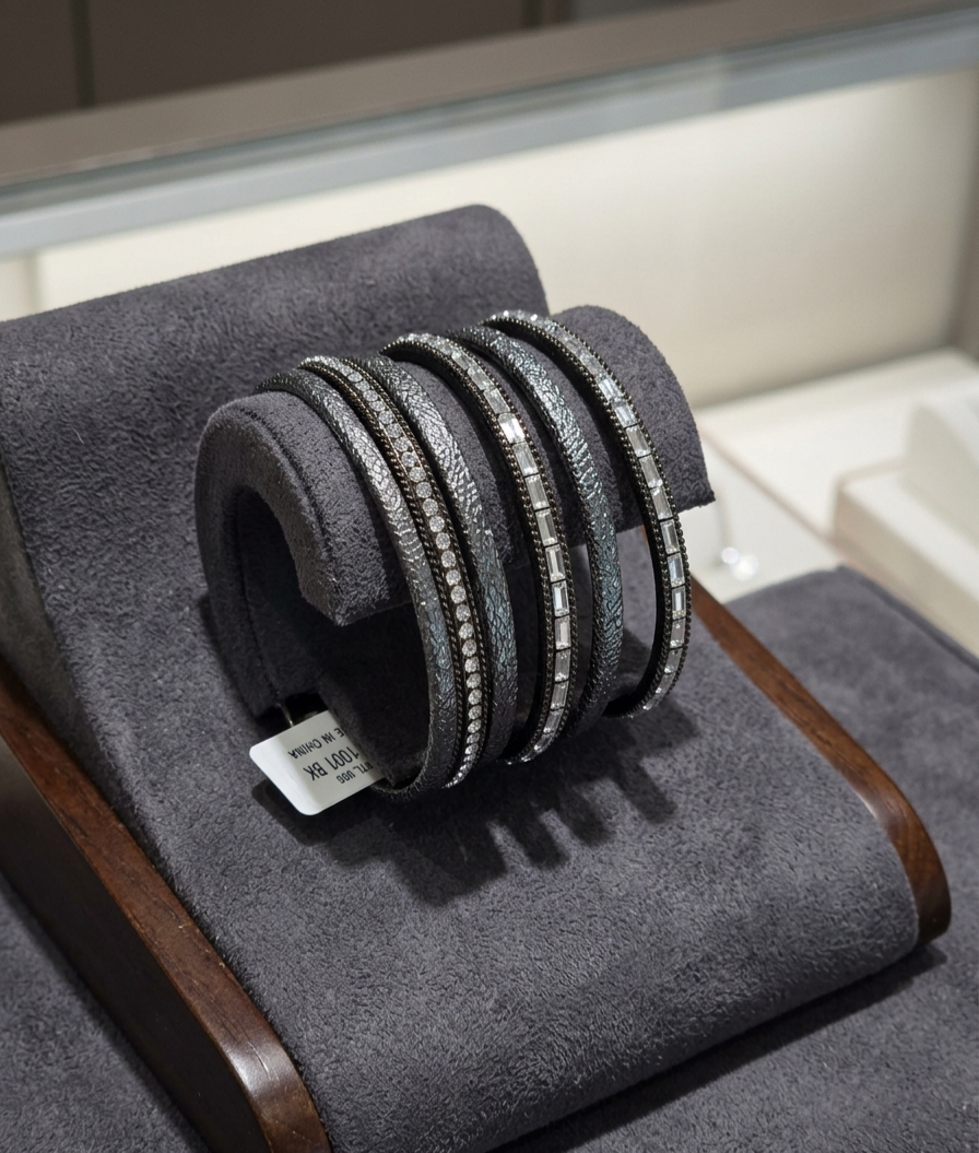 Elegant Midnight Multi-Strand Statement Cuff Bracelet