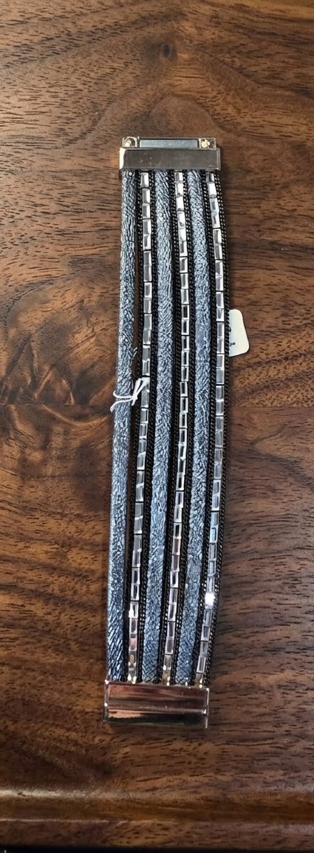 Elegant Midnight Multi-Strand Statement Cuff Bracelet